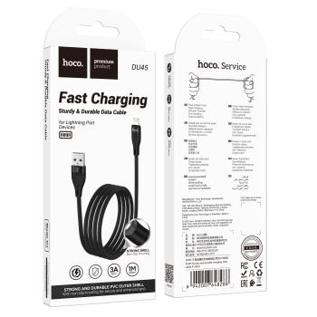 Fast Charging Sturdy & Durable Data Cable w/ Strong Shell, Non Slip Knurling (DU45) - Lightning - Black