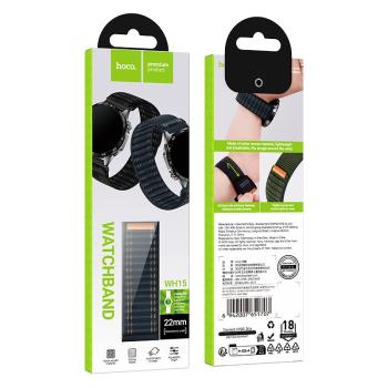 Universal Fabric Watch Strap with Velcro Loop for Non-Apple Watch including HOCO Watch, Samsung, Huawei, Xiaomi, Vivo, OPPO etc (WH15) - 20mm - Black