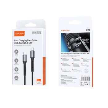 Super Fast Charging Cable with Reinforced Long Grip (X22) - 30W Lightning to Type C (2 Meter)