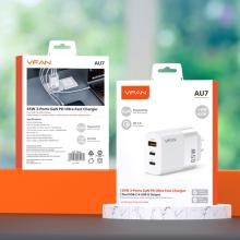 65W GaN Ultra Fast Charger w/ 2 USB-C & USB-A (AU7)