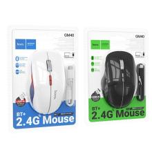 Ergonomic Wireless Mouse with Nano Receiver, LED Light, Dual Mode 2.4G + Bluetooth, Multi-Function Buttons (GM40)  -  Black