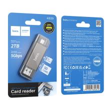 USB 3.0 High Speed Memory Card Reader with USB-A / USB-C Dual Plug (HB39)