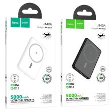 Magnetic 20W PD+QC Wireless Charging Power Bank w/ Ultra Thin (5000mAh) (J140A)  -  Black
