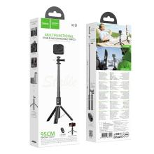 Multifunctional Bluetooth Selfie Stick w/ 95cm Tripod, V5.2 Remote, Camera Mount (K101)