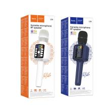 Bluetooth Karaoke Microphone & Speaker, with USB Drive/MicroSD Card/Aux Input (L24)  -  White