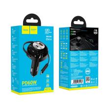 60W 3 Outputs PD+QC Super Fast Car Charger w/ Retractable Type C Cable (NZ15)
