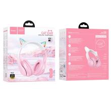 Bluetooth Cat Ear Headset w/ LED Light (W42)  -  Blue