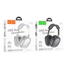 Premium Bluetooth Headset w/ 45 Hours, ANC Noise Cancelling, Easy Control Knob, HOCO Music App (W68)  -  Silver
