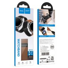 Universal Leather Watch Strap with Magnetic Buckle for Non-Apple Watch including HOCO Watch, Samsung, Huawei, Xiaomi, Vivo, OPPO etc (WH18)  -  22mm - Black