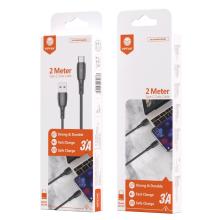 3A Fast & Safe Charge Cable w/ 2M & 3M (X5) - 2M Type C (Black)