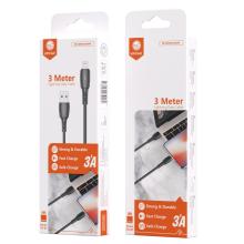 3A Fast & Safe Charge Cable w/ 2M & 3M (X5) - 3M iOS (White)