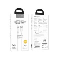 100W Premium White Super Fast Charging Cable, with E-Marker Microchip (X51) USB C to USB C  -  1 Meter